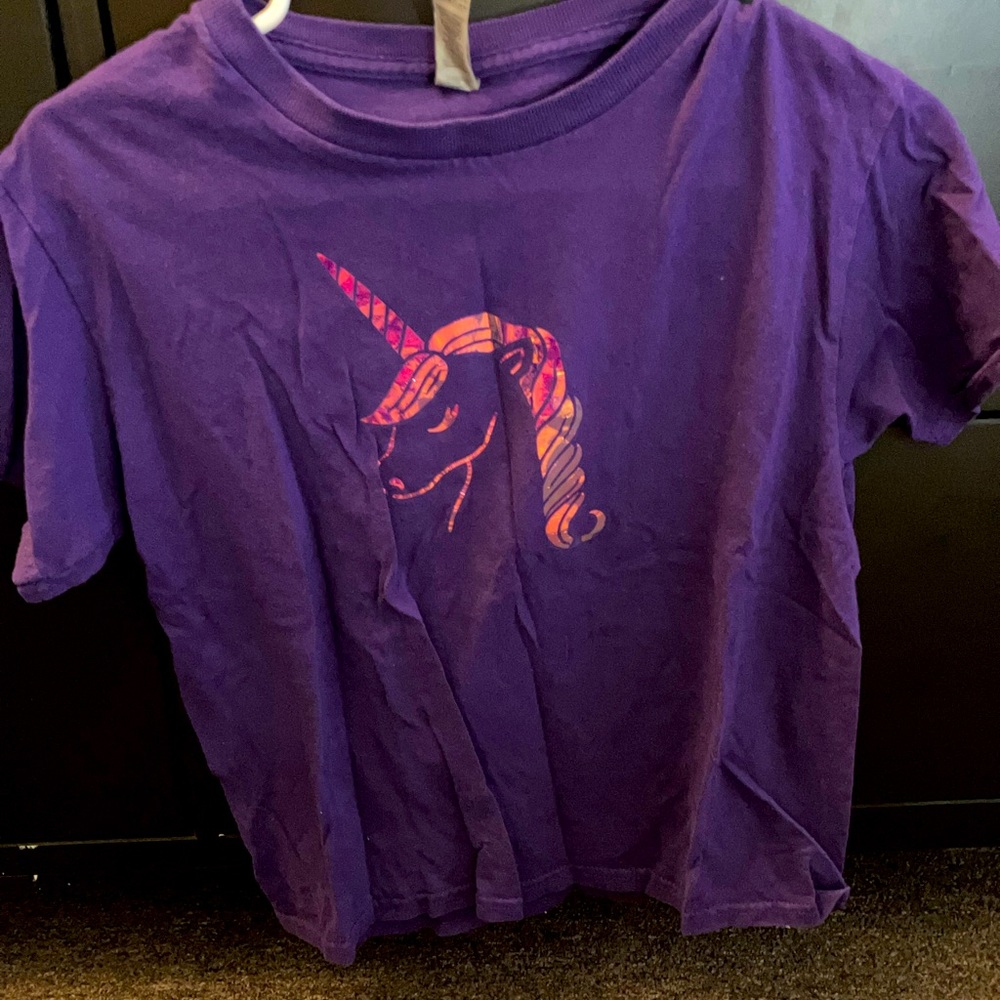 Purple shirt with pink unicorn